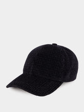 Balmain Black Velvet Monogram Jersey Cap