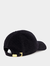 Balmain Black Velvet Monogram Jersey Cap