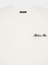 Balmain White Logo Embroidered T-Shirt
