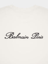Balmain White Logo Embroidered T-Shirt