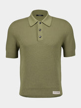 Balmain Merino Wool Khaki Polo Shirt