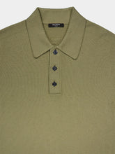 Balmain Merino Wool Khaki Polo Shirt