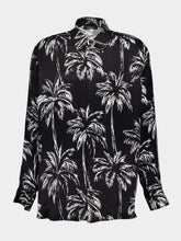 Balmain Printed Satin Palm Tree Shirt