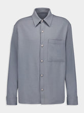 Balmain Grey Shirt with Embossed Silver Buttons