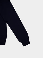Balmain Navy Blue Intarsia Logo Sweater
