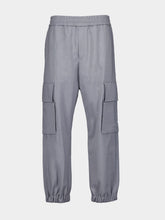 Balmain Grey Double Crepe Wool Cargo Trousers