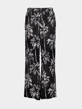 Balmain Black Palm Print Satin Pyjama Trousers