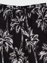 Balmain Black Palm Print Satin Pyjama Trousers