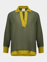 Paula Diane Duffel Bag Silk V-Neck Long-Sleeve Top