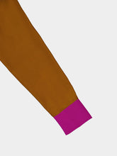 Paula Diane Caramel Café Silk V-Neck Long-Sleeve Top