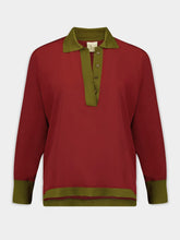 Paula Diane Burgundy Silk V-Neck Longsleeve