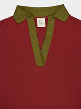 Paula Diane Burgundy Silk V-Neck Longsleeve