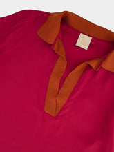 Paula Diane Purple Potion Stick Silk V-Neck Long-Sleeve