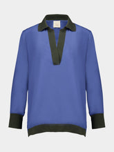 Paula Diane Dutch Blue V-Neck Long-Sleeve Top