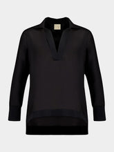 Paula Diane Black V-Neck Long-Sleeve Top