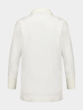 Paula Diane White V-Neck Long-Sleeve Top