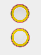 La DoubleJ Set of 2 Yellow Rainbow Dinner Plates