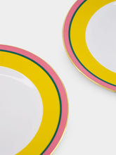 La DoubleJ Set of 2 Yellow Rainbow Dinner Plates