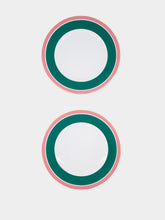 La DoubleJ Set of 2 Green Rainbow Dinner Plates