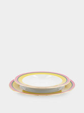 La DoubleJ Yellow Rainbow Set of Soup and Dinner Plates