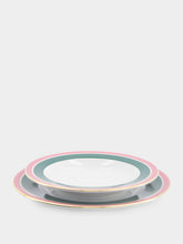 La DoubleJ Green Rainbow Set of Soup and Dinner Plates