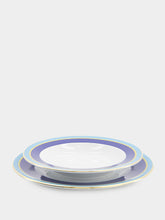La DoubleJ Blue Rainbow Set of Soup and Dinner Plates