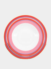 La DoubleJ Pink Rainbow Set of Soup and Dinner Plates