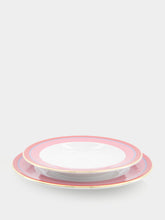 La DoubleJ Pink Rainbow Set of Soup and Dinner Plates