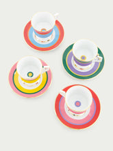 La DoubleJ Set of 4 Rainbow Coffee Cup and Saucer