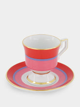 La DoubleJ Set of 4 Rainbow Coffee Cup and Saucer