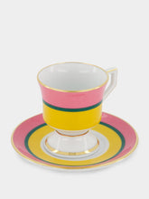 La DoubleJ Set of 4 Rainbow Coffee Cup and Saucer