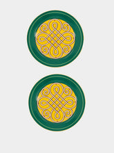 La DoubleJ Set of 2 Cortile Green Dessert Plates