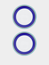 La DoubleJ Set of 2 Rainbow Blue Dinner Plates
