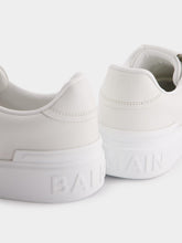 Balmain B-Court Monochrome Cream Leather Sneakers