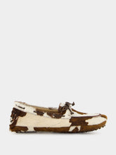 Le Monde Beryl Cow Print Calf Hair Driver Moccasins