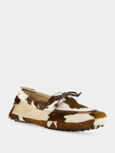 Le Monde Beryl Cow Print Calf Hair Driver Moccasins