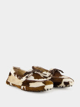 Le Monde Beryl Cow Print Calf Hair Driver Moccasins