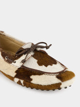 Le Monde Beryl Cow Print Calf Hair Driver Moccasins