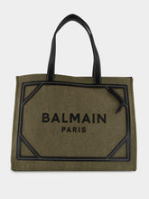 Balmain Khaki Green B-Army 42 Canvas Tote Bag