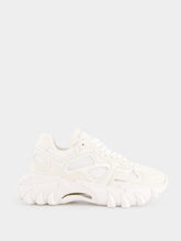 Balmain White B-East Leather And Suede Sneakers