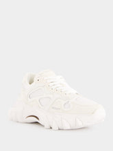 Balmain White B-East Leather And Suede Sneakers