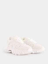 Balmain White B-East Leather And Suede Sneakers