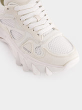 Balmain White B-East Leather And Suede Sneakers