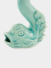 Jean Roger Celadon Blue Dolphin Ceramic Candle Holder
