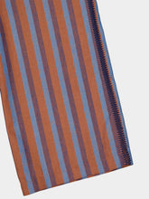 Paula Dora Blue Stripes Embroidered Striped Linen Pants