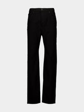 Black Cotton Blend Straight-Leg Jeans