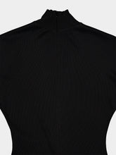 Balmain Black Knitted Viscose Maxi Dress