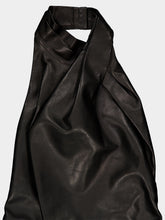 Balmain Black Lambskin Open-Back Mini Dress