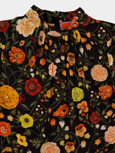 La DoubleJ Black Floral Silk Maxi Dress