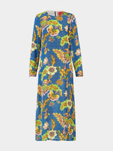 La DoubleJ Blue Floral Swing Maxi Dress